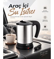 Otomobil İçin 12V Çakmak Soketli Paslanmaz Çelik Taşınabilir Su Isıtıcı Seyahat Kettle