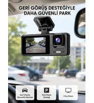 Full Hd 3'lü Araç Kamerası Geri Görüş Destekli Park Modlu 1080p Dvr