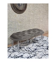 Ufo Oturak Bench - Krom Kaplama Telli Ayak - Oturak - Bench - Puf - Yatak Ucu Pufu Kahverengi Renk 100 x 50 Boyut/Ebat (Çok Renkli)