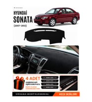HYUNDAİ SONATA (2007-2012) Uyumlu Torpido Örtüsü Torpido Kılıfı - Siyah Gri