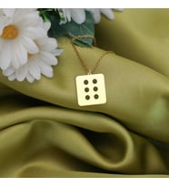 Kişiye Özel Minimal Zar Model Kolye 925K Gümüş (Gold)