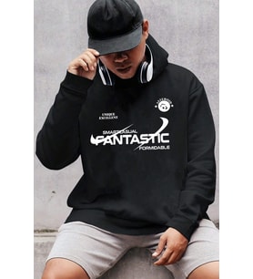 Fantastic Baskılı Oversize Sweatshirt (Siyah)