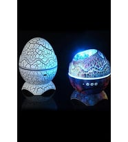Çatlak Yumurta Desenli Projektörlü Bluetooth Hoparlör Gece Lambası Dinozor Dekor Lamba