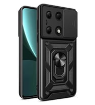 Poco M6 Pro 4G Kılıf Pars Lens Yüzüklü Silikon - Siyah