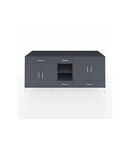 Kronos Konsol 5 Raflı 4 Çekmeceli 4 Kapaklı 220x59x99 Antrasit-Antrasit/Antrasit