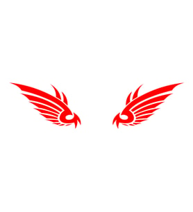 Kartal Kanatı Oto Sticker17x17 Cm Kırmızı