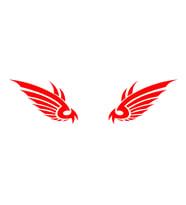 Kartal Kanatı Oto Sticker17x17 Cm Kırmızı