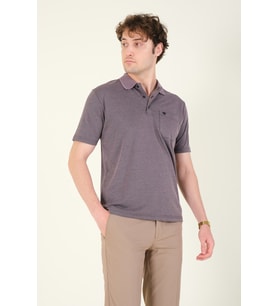 Giyim Dünyası Erkek Polo Yaka Cepli T-Shirt Mor
