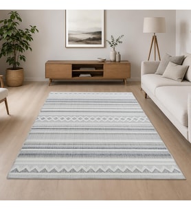 Nature Pamuk 30° Yıkanabilir Halı Modern Kilim Oturma Odası Salon Mutfak Balkon Yolluk Halısı C102A