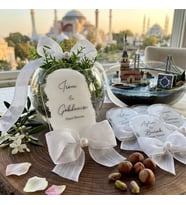 Pleksi Üstü Uv Baskılı Süslü Nikah Nişan Hediyelik magnet 20 Adet -