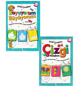 Akıllı Çocuklar Çizgi Kitabım ve Boyuyorum Büyüyorum 2li Set
