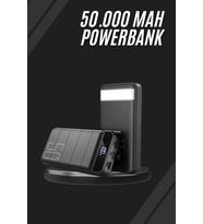 Taşınabilir Powerbank 50.000 Mah 4 Girişli Hızlı Şarj Led Göstergeli Fenerli Şarj