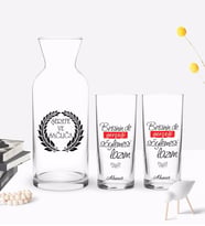BK Gift Kişiye Özel Renkli Baskılı Gerçeği Söylemesi Lazım Tasarımlı İkili Rakı Bardağı ve Karaf Hediye Seti-1 (Model 1)