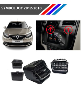 Otozet - Renault Symbol Havalandırma Izgarası Orta Sağ ve Sol Takım Krom Detaylı 2012-2018