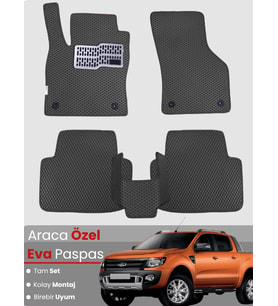FORD RANGER (2012-2021) Uyumlu EVA Paspas Tam Set–Araca Özel,Su Geçirmez,Kolay Montaj