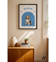 Kişiye Özel İsimli Evcil Hayvan Posteri Köpek, Siyah Çerçeveli Duvar Tablosu