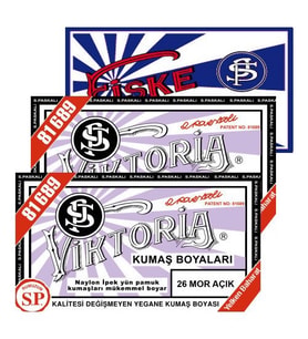 Viktoria Kumaş Boyası Açık Mor 2Pk+Fiske Sabitleme 1Pk