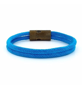 GÖK MAVİ İKİ SIRALI METAL MIKNATISLI ERKEK BİLEKLİK M013R