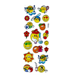 Sticker Kabartmalı Stiker Defter, Planlayıcı Komik emoji (vk608) 16x7 cm