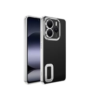 Coverzone Xiaomi Redmi Note 14 5G ile uyumlu K?l?f Kamera Korumal? Logo G�steren Parlak renk kenar �izgileri ile ??k bir tasar?m Colored Z-Omega Kapak G�m�?