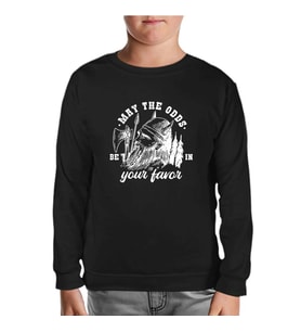 Viking Warrior Axe and Helmet  Siyah Çocuk Sweatshirt