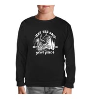 Viking Warrior Axe and Helmet  Siyah Çocuk Sweatshirt