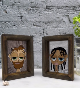 Bk Gift Dekoratif 2'li Doğal Masif Ahşap Çerçeve 15x20cm-52 (Beyaz)