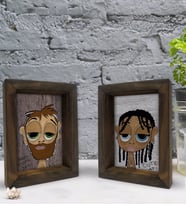 Bk Gift Dekoratif 2'li Doğal Masif Ahşap Çerçeve 15x20cm-52 (Beyaz)