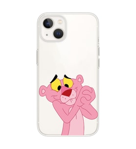 Iphone 14 Uyumlu Pembe Panter Tasarımlı Şeffaf Telefon Kılıfı