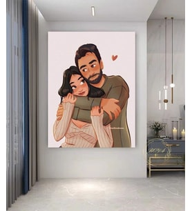 ÖZEL ÇİZİM SEVGİLİ TABLO EV DUVAR SALON OFİS DÜKKAN HEDİYELİK DEKARASYON SÜSÜ