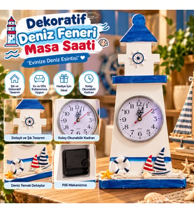 Dekoratif Deniz Feneri Masa Saati