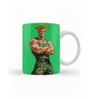 Street Fighter Gullue Özel Tasarımlı Hediyelik Kupa Bardak (Beyaz)