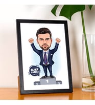 Kişiye Özel Bir Numaralı Erkek Karikatürlü Resim Çerçevesi