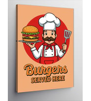 Kanvas Tablo Burger Şefi Posteri