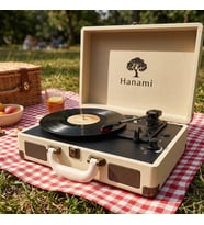 Hanami HEM SARJLI HEM BLUETOOTH'LU TÜM PLAKLARI ÇALAN PİKAP