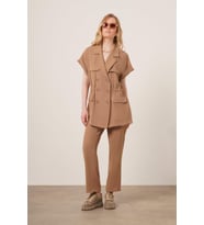 FTZ Women Kadın Krep Pantolonlu Takım Vizon 31173