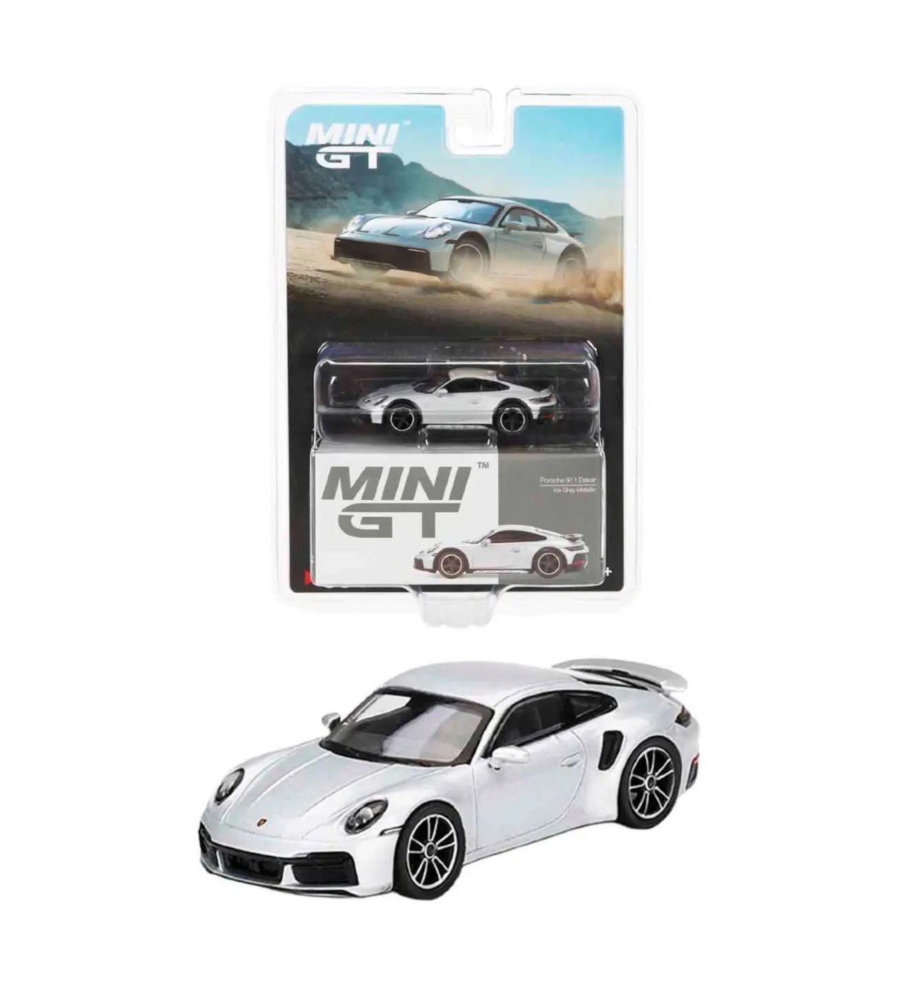 Porsche 911 Dakar Ice Gray Metallic LHD 1:64 Diecast Model Araba