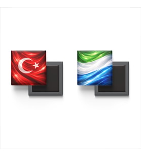 Buzdolap Magnetleri - Sierra Leone Bayrağı ve Türk Bayrağı - 2'li Set Magneti