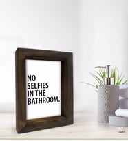 BK Gift Banyo Dekoratif Doğal Masif Ahşap Çerçeve 15x20cm-21 (Beyaz)