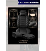jeep grand cherokee 2003 Koltuk ve Kılıf uyumlu Yastık Lüks Siyah Minder 2 Minder 2 Yastık