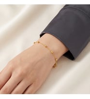 14 Ayar Altın Minimalist Top Altınlı Zincir Bileklik - Özel Gün Hediyesi