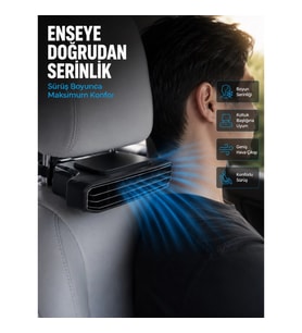 Mey İthalat® Araç Koltuğu İçin 5 Hız Kademeli Soğutucu Fan Aroma Hazneli USB-C Şarjlı