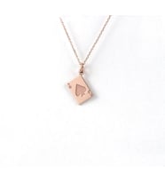 Kişiye Özel 925 Ayar Gümüş Minimalist Maça Ası Kart Kolye (Rose)