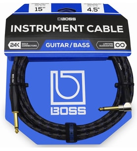 15-Fit (4.5M) Enstrüman Kablosu, Düz/Açılı ¼ "Jack (Bic-15A)