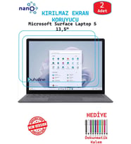 2 ADET Microsoft Surface Laptop 5 13,5” İçin Tam Uyumlu Ekran Koruyucu Cam Nano HD Esnek Kırılmaz
