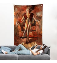 Koltukta Oturan Seksi Kadın Duvar Örtüsü-7887