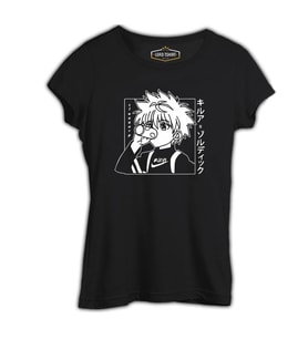 Hunter X Hunter - Killua Zoldyck Siyah Kadın Tshirt