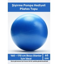 Deluxe Seri Pilates Yoga Egzersiz Topu 65 Cm Pompa Hediyeli Fitilli Kalın Yüksek Kalite Dayanıklı