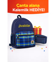 FENERBAHÇE MAVİ EKOSELİ ÇANTA VE ÇİFT GÖZLÜ KALMELİK HEDİYELİ (Lacivert)