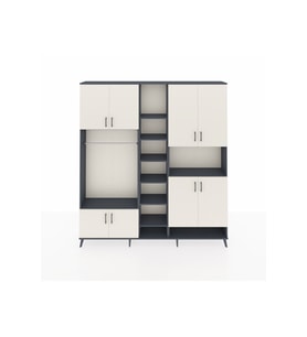 Arges Dolap 18 Raflı 8 Kapaklı Tek Askılı 220x30x243 Antrasit-Aytaşı/Antrasit